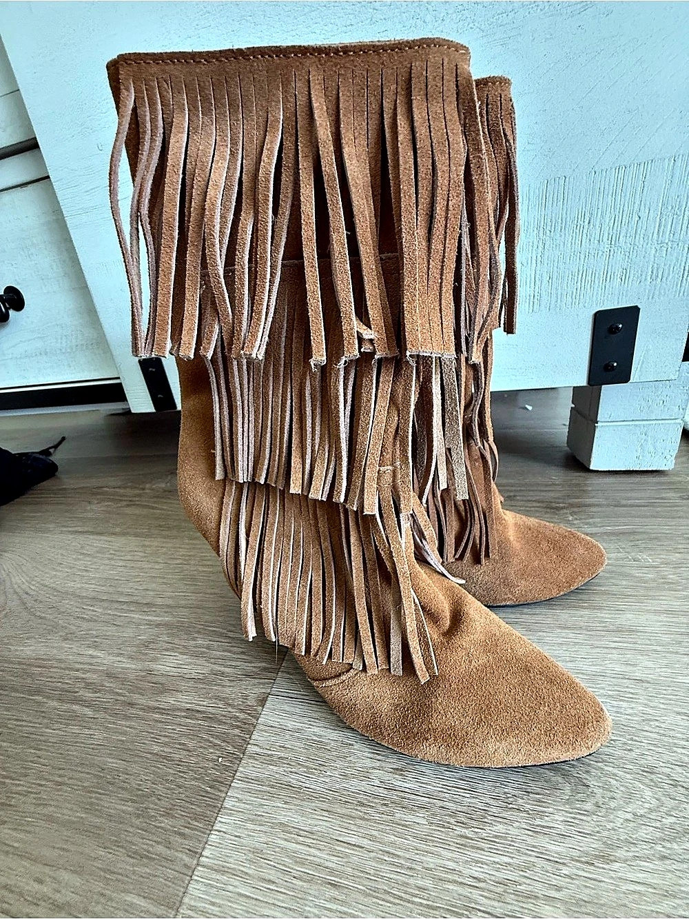 Catherine Malandrino Fringe Boots Brown